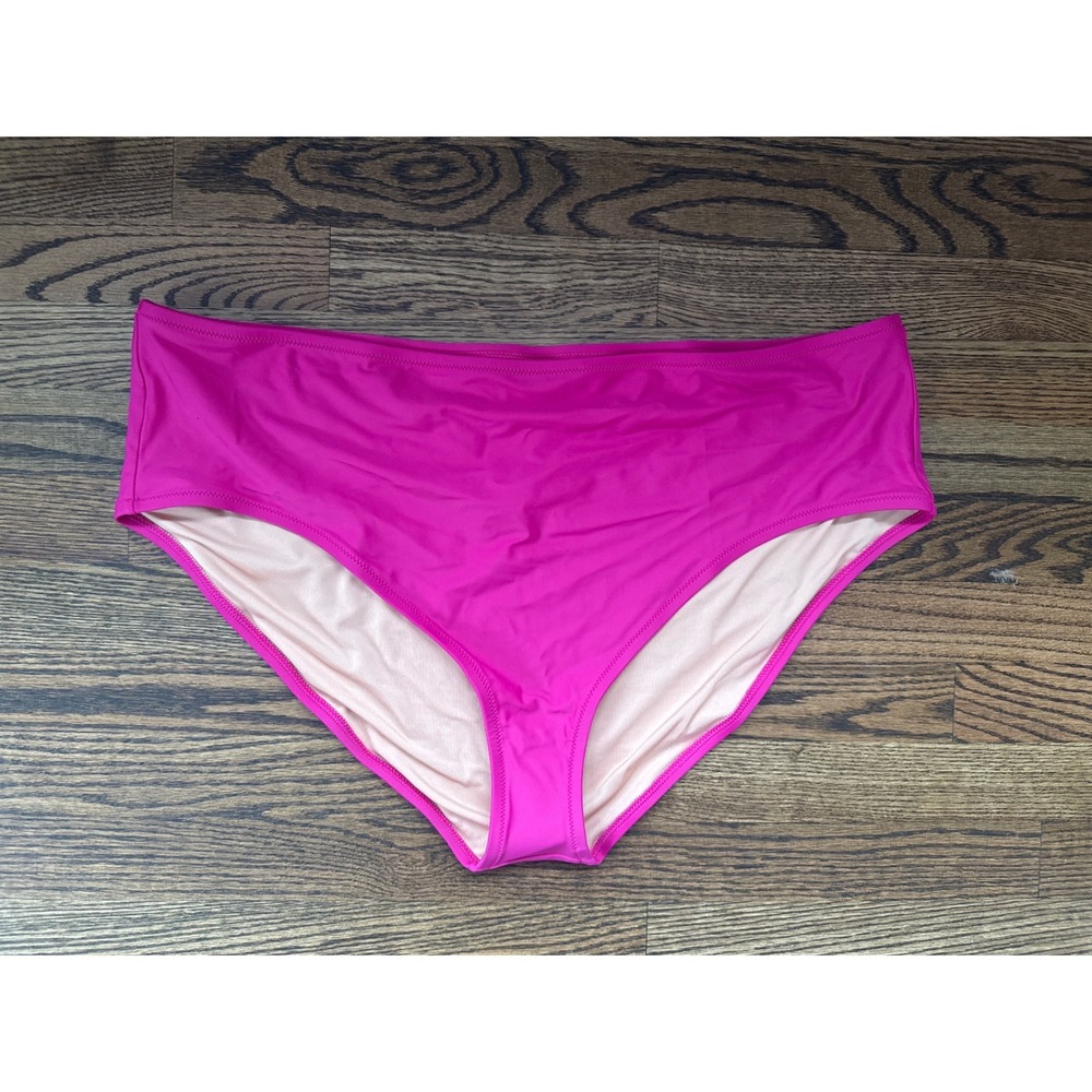 J.Crew Re-imagined High-Waisted Bikini Bottom Pink BM642 Womens 3X‎ NEW